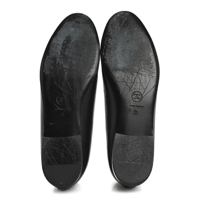 Chanel Lambskin Patent Cap Toe Ballerina Flats 39 Black 6 of 9