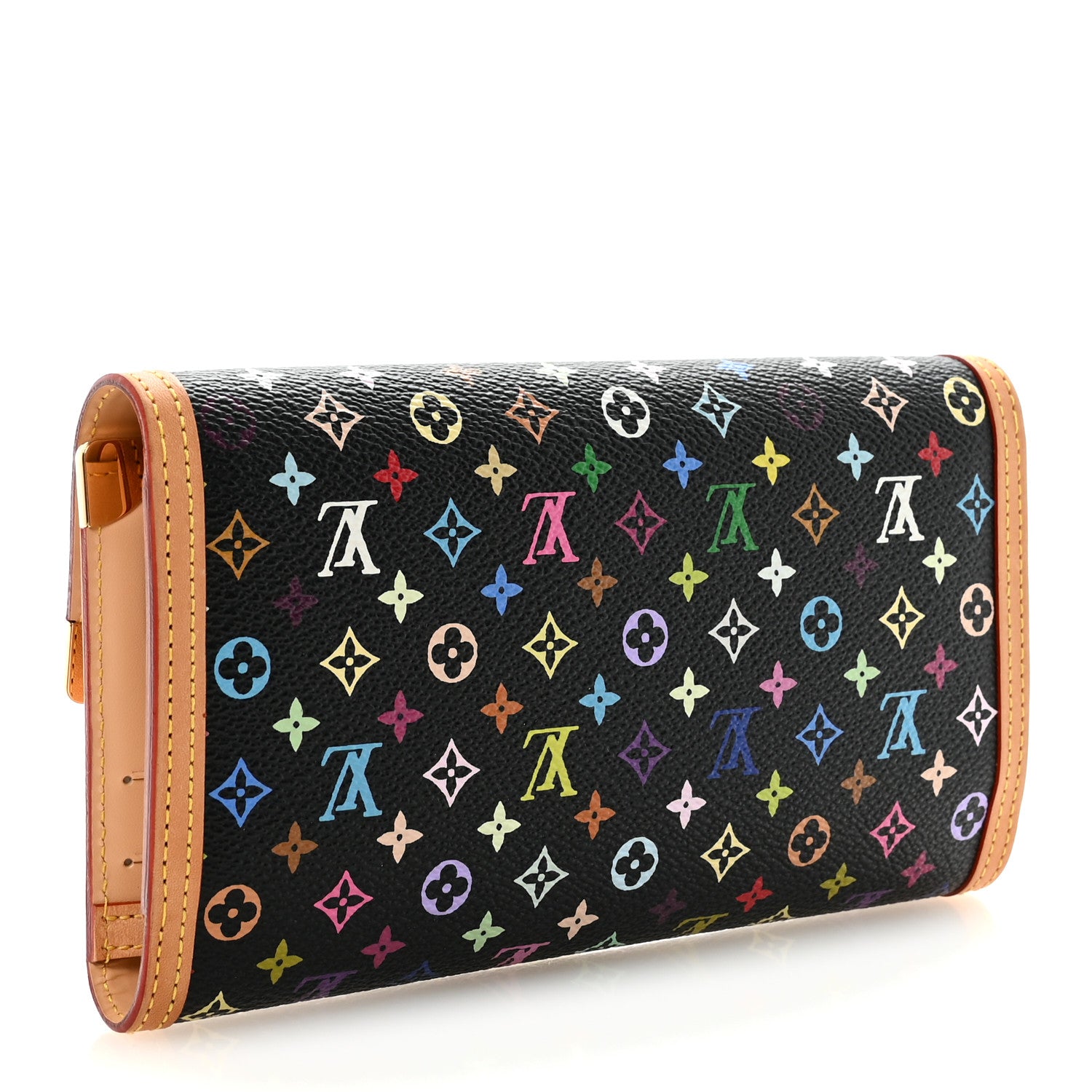 Louis Vuitton Monogram Multicolor Porte Tresor International Wallet Black 3 of 6