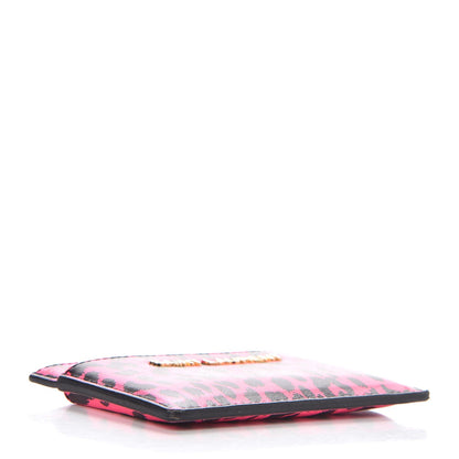 Saint Laurent Grain De Poudre Classic Letters Credit Card Case Fuchsia Black 4 of 20