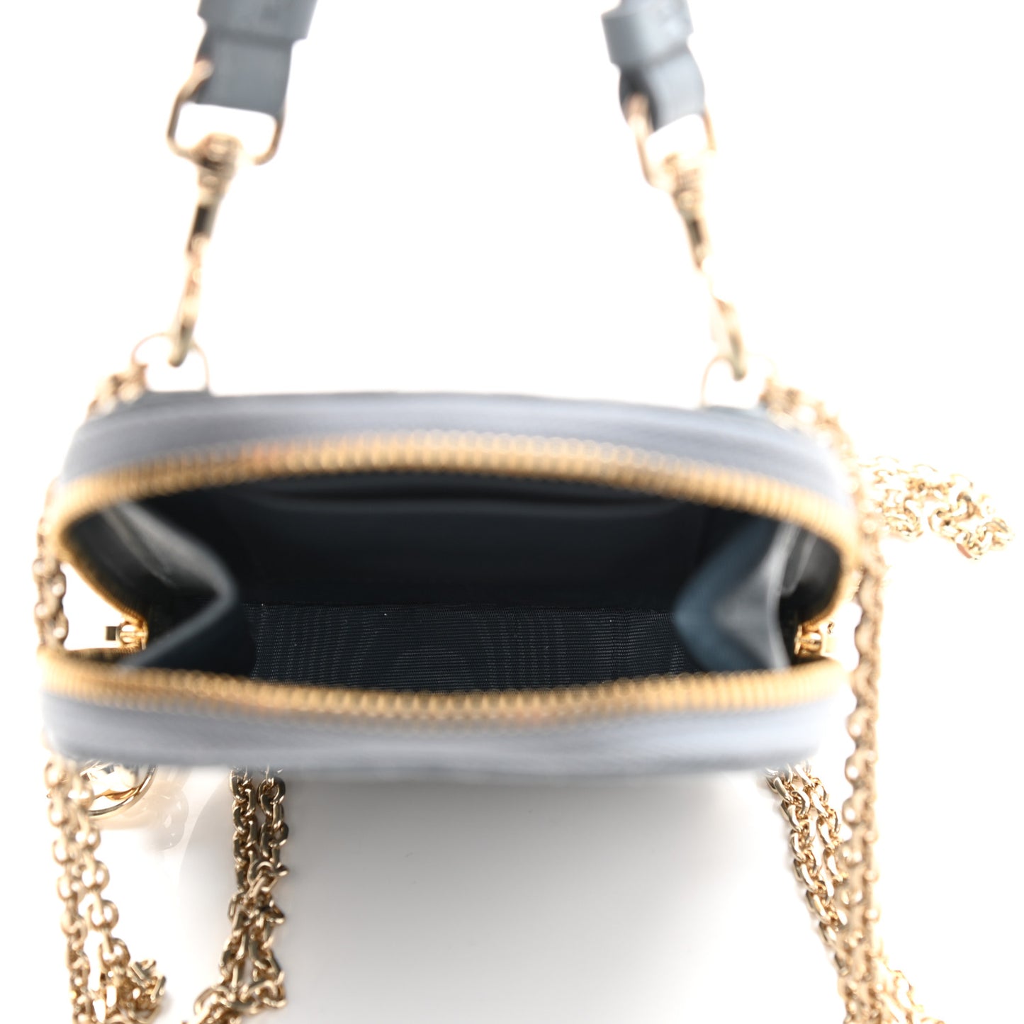 Lambskin Cannage Lady Dior Phone Holder Cloud Blue