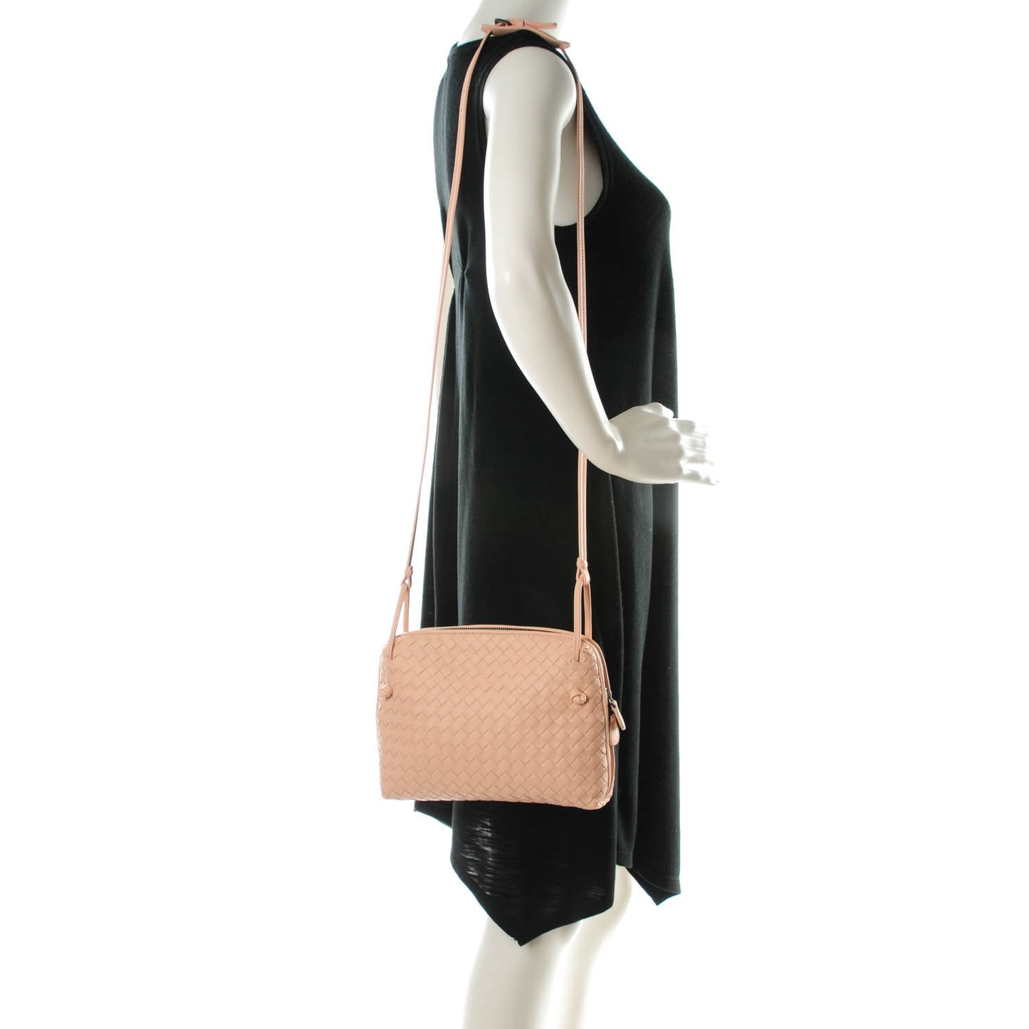 Nappa Intrecciato Pillow Crossbody Messenger Flamingo