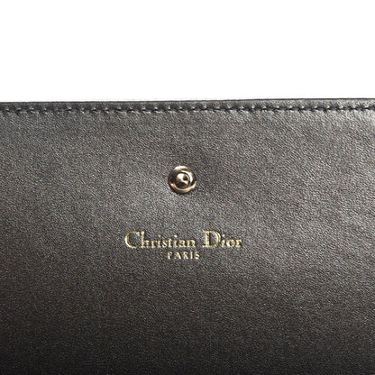 Christian Dior Metallic Grained Calfskin Diorama Croisiere Chain Wallet Gunmetal Grey 6 of 7