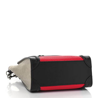 Celine Bullhide Calfskin Nubuck Nano Tri-Color Luggage Bright Red 4 of 10