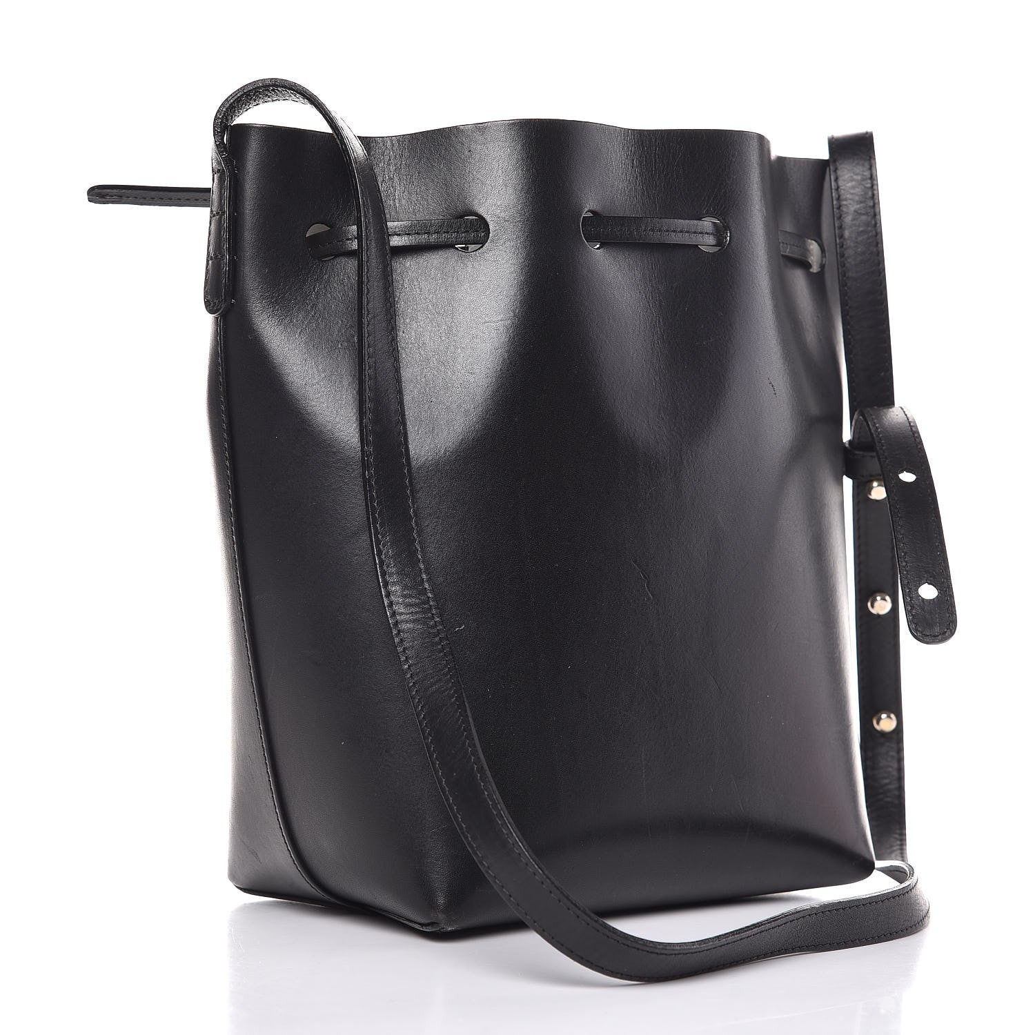 Mansur Gavriel Calfskin Mini Bucket Bag Black Argento 3 of 20