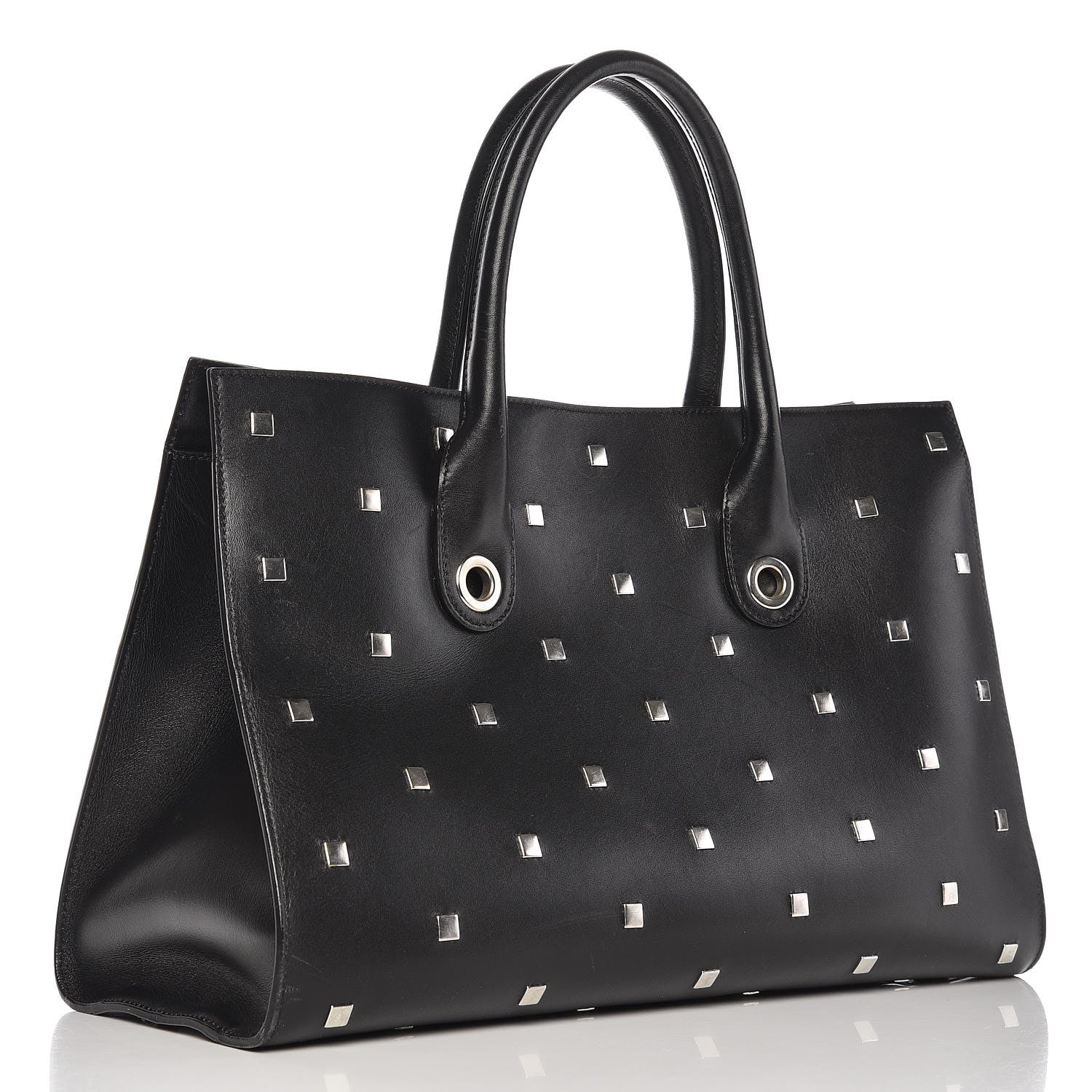 Jimmy Choo Calfskin Studded Riley Tote Black 3 of 11
