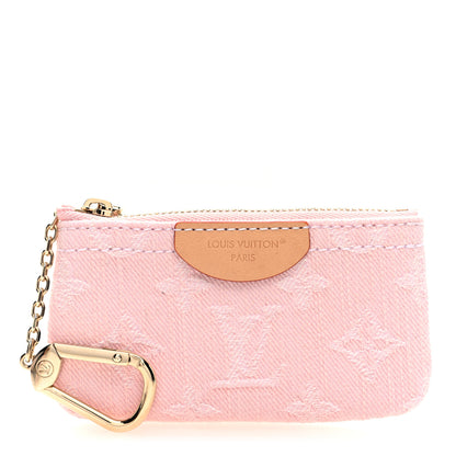 Louis Vuitton Monogram Denim Key Pouch Washed Pink 1 of 6