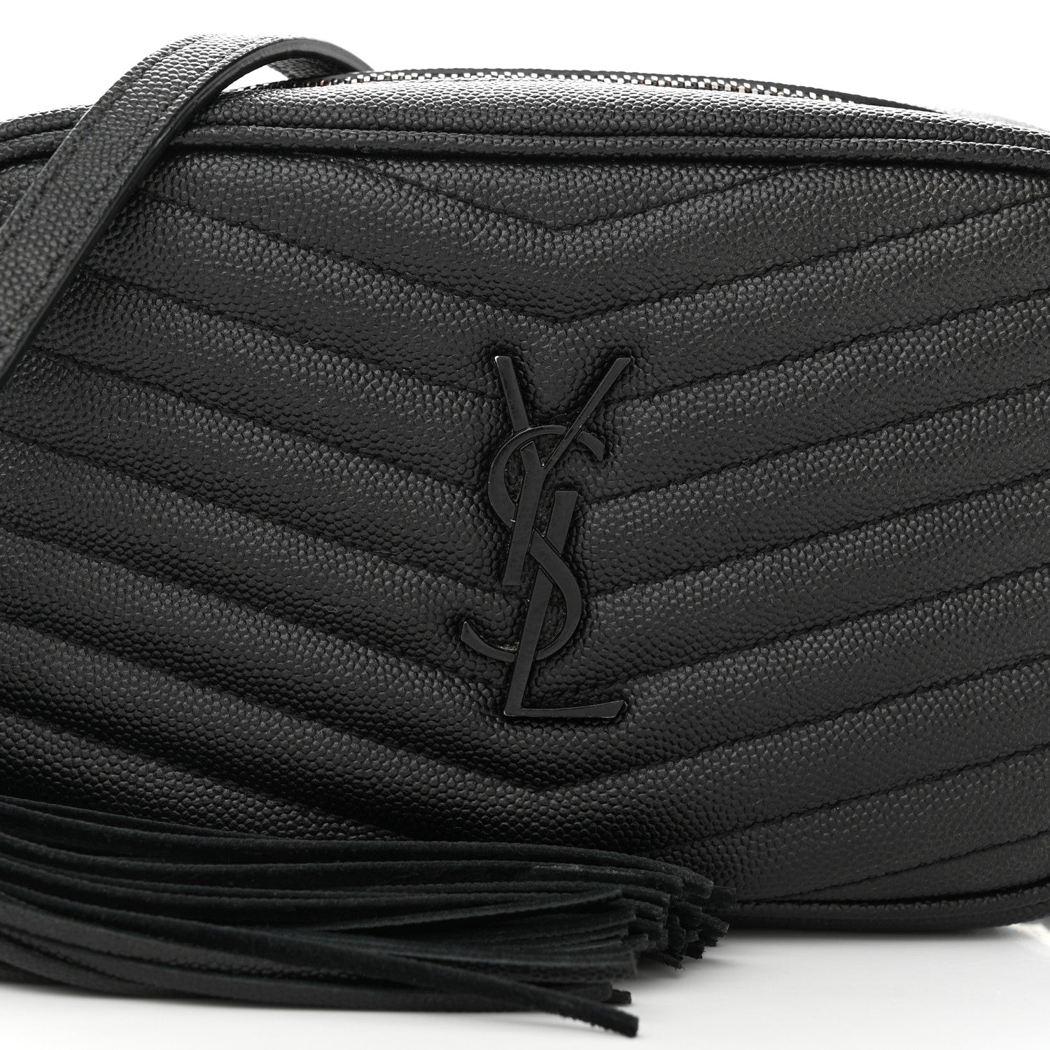 Saint Laurent Grain De Poudre Matelasse Monochrome Monogram Mini Lou Camera Bag Black 8 of 13