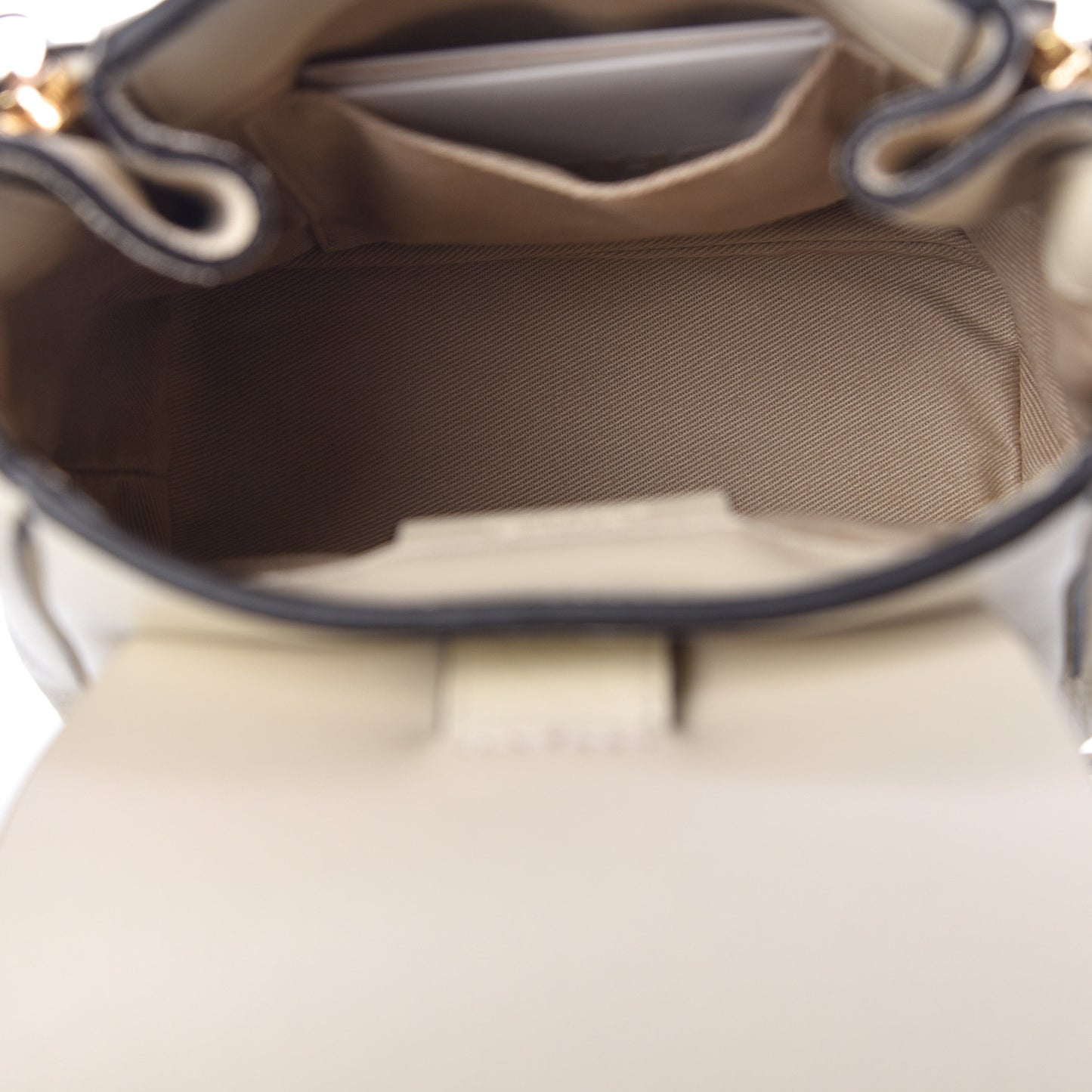 Suede Calfskin Mini Faye Backpack Off White