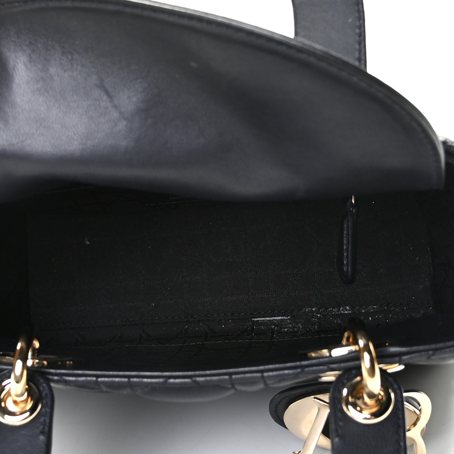 Lambskin Cannage Small Lucky Badges My Lady Dior Navy