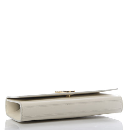 Saint Laurent Grain De Poudre Classic Monogram Cassandre Clutch Dove White 4 of 9