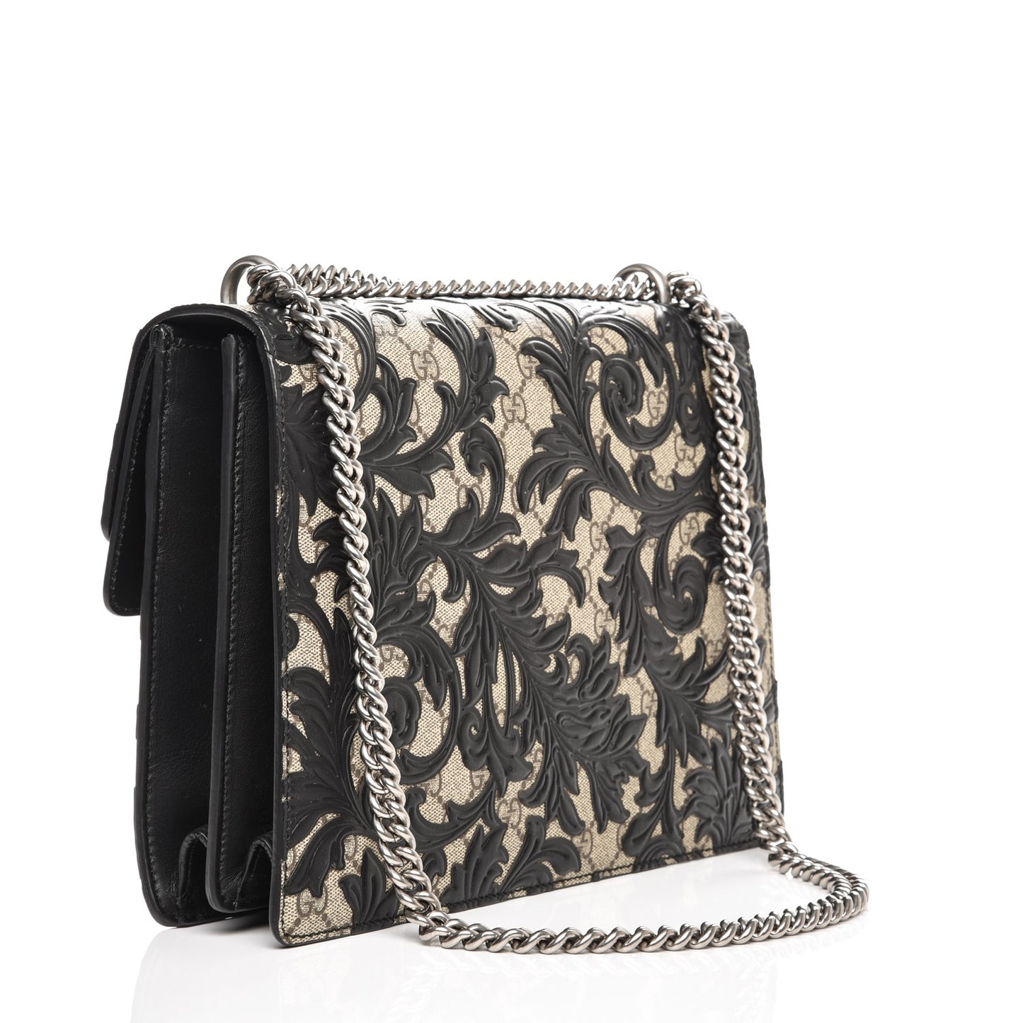 GG Supreme Monogram Arabesque Medium Dionysus Shoulder Bag Black
