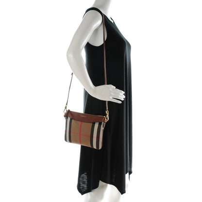 Burberry House Check Derby Peyton Crossbody Clutch Bag Tan 2 of 8