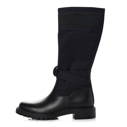 Christian Dior Technical Fabric Calfskin D-Major Boots 37 Black Blue 1 of 10
