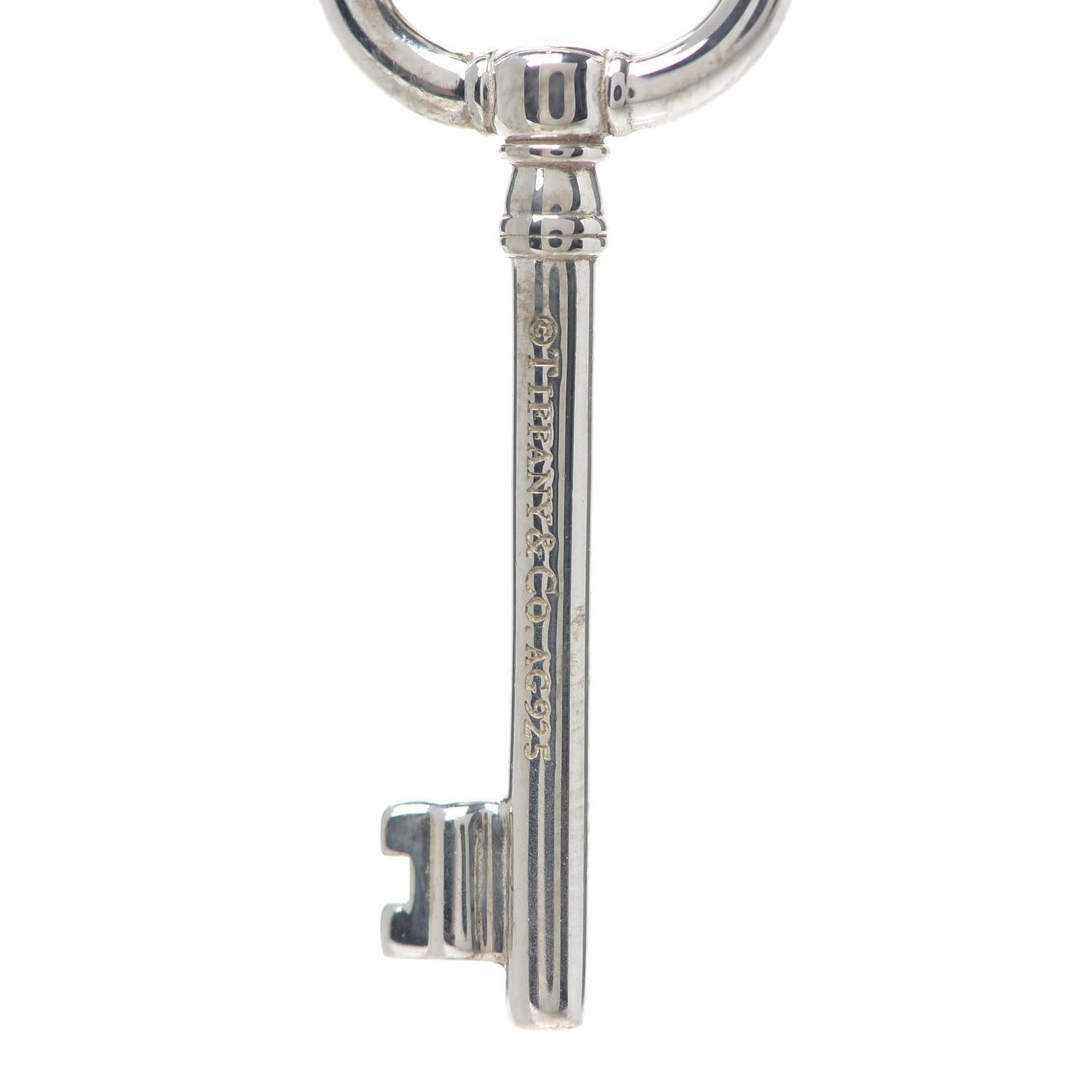 Sterling Silver Oval Key Pendant Necklace
