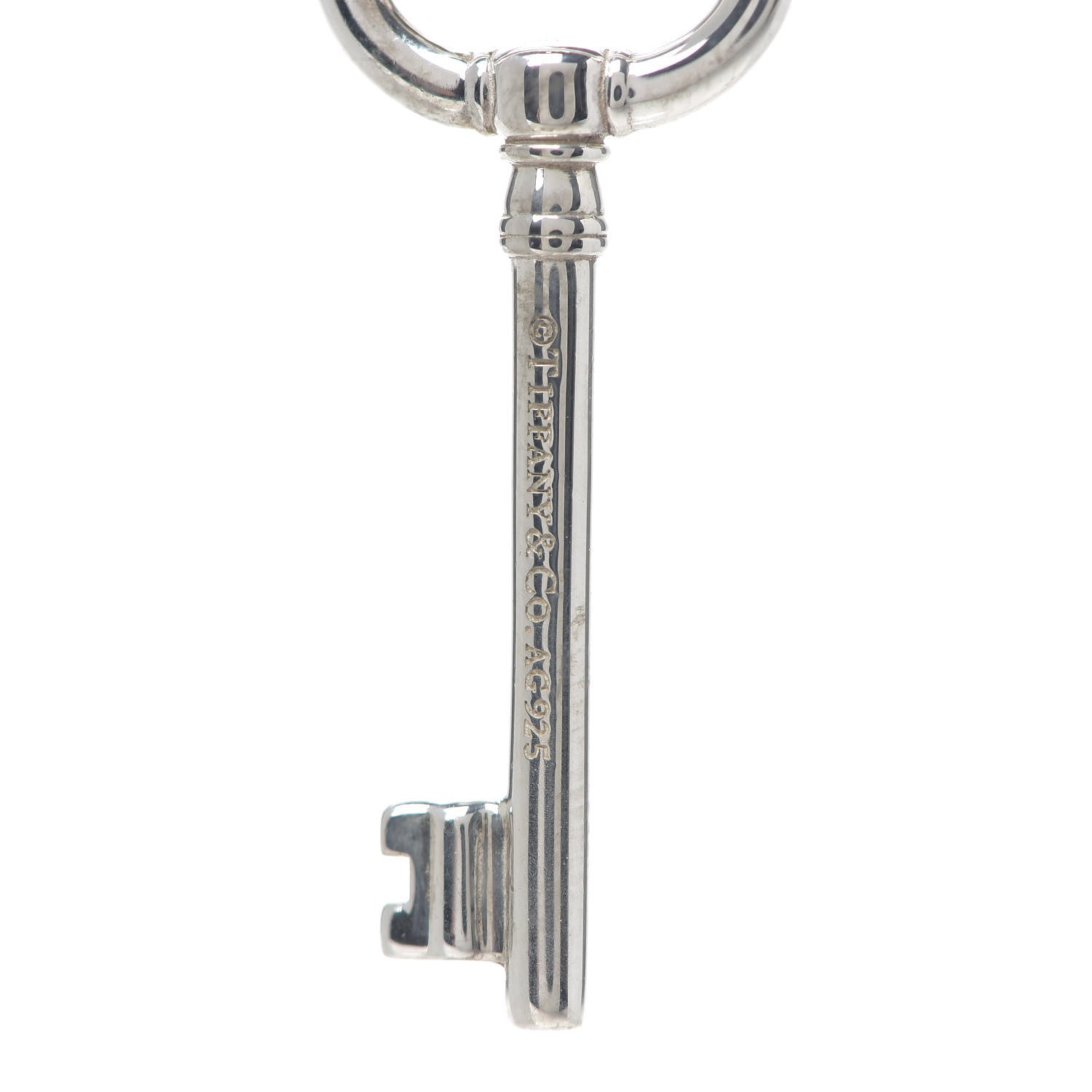 Tiffany Sterling Silver Oval Key Pendant Necklace 4 of 6