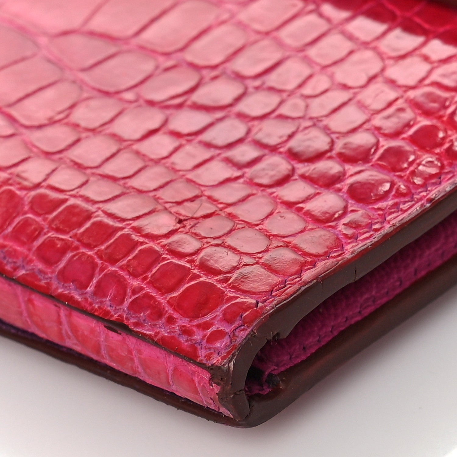 Hermes Shiny Alligator Kelly Tri-Fold Longue Wallet 8 of 11