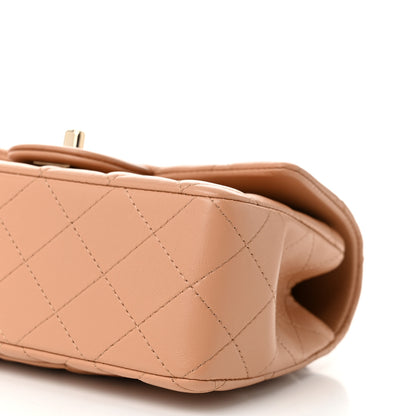 Chanel Lambskin Quilted Mini Top Handle Rectangular Flap Beige 10 of 11