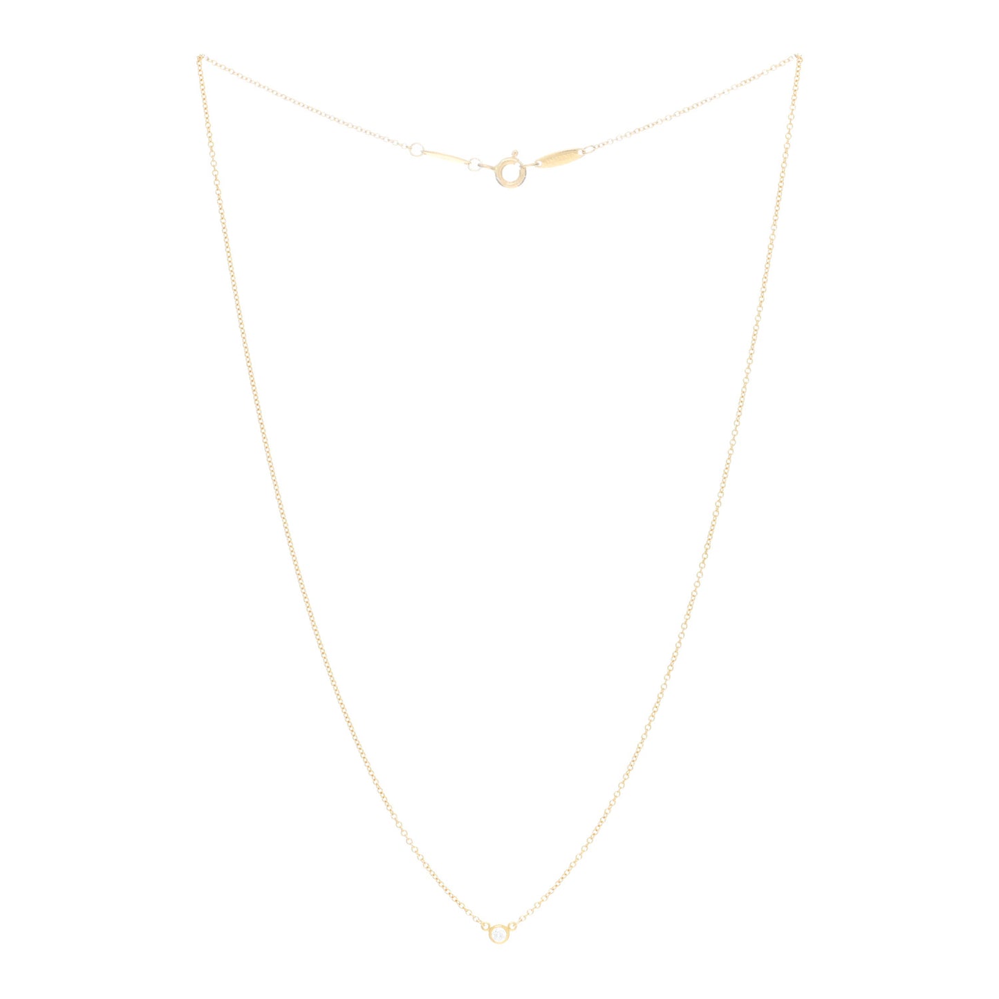 18K Yellow Gold Diamond .05ct Elsa Peretti Diamonds by the Yard Pendant Necklace