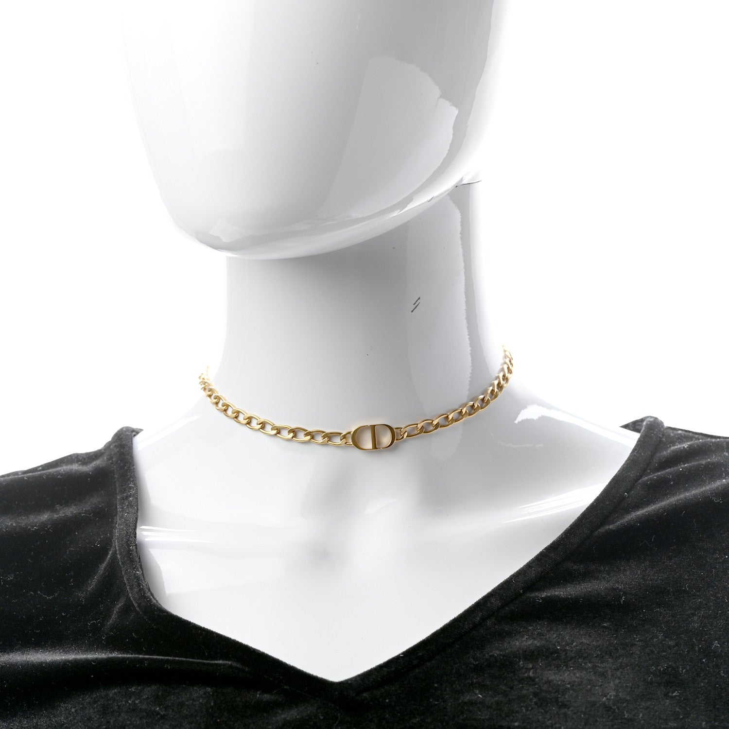 Christian Dior Metal Petit CD Choker Necklace Gold 2 of 5