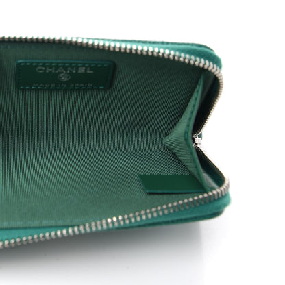 Chanel Caviar Quilted Zipped Key Holder Case Green 5 of 8