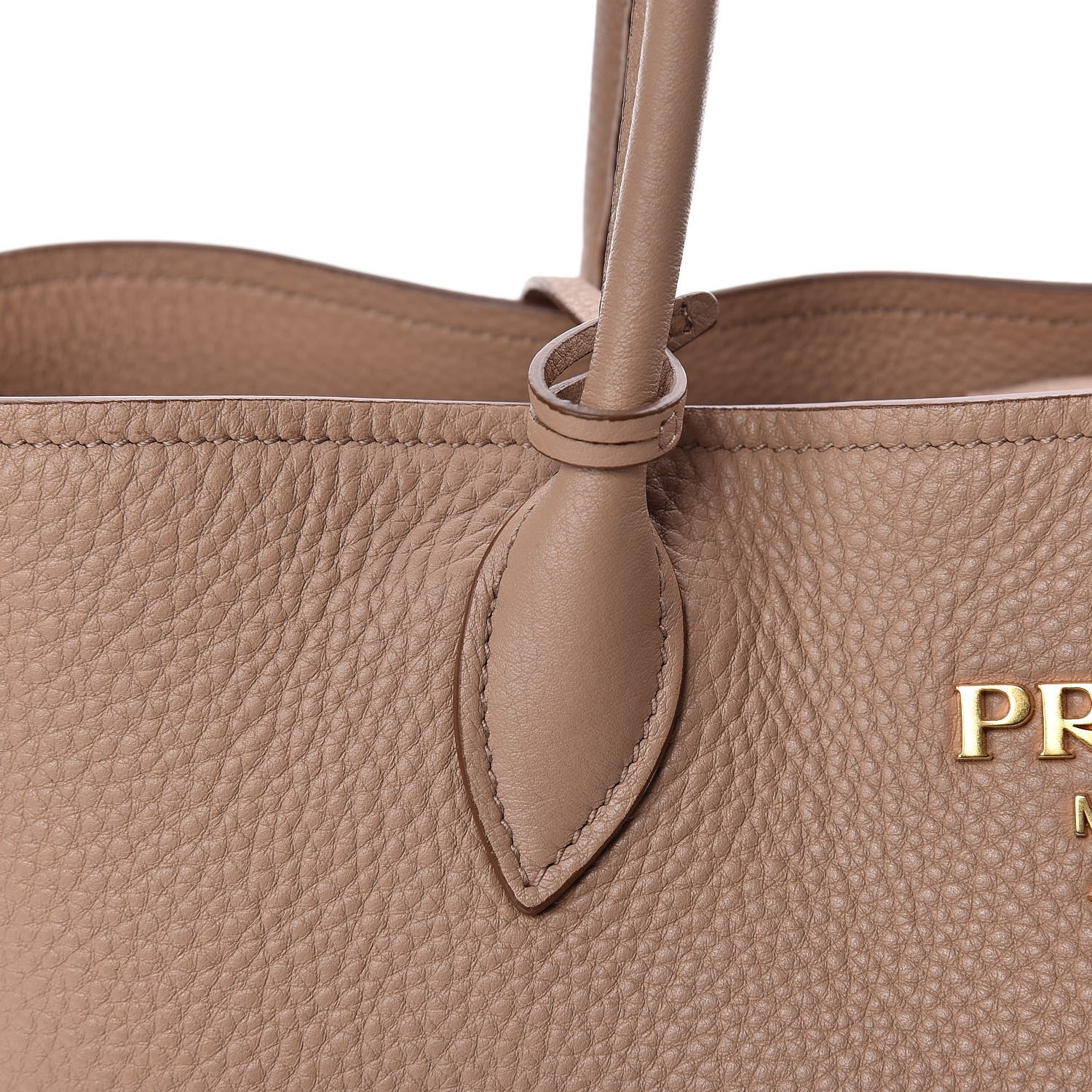 Prada Vitello Daino Side Zip Shopper Tote Cammeo 12 of 13