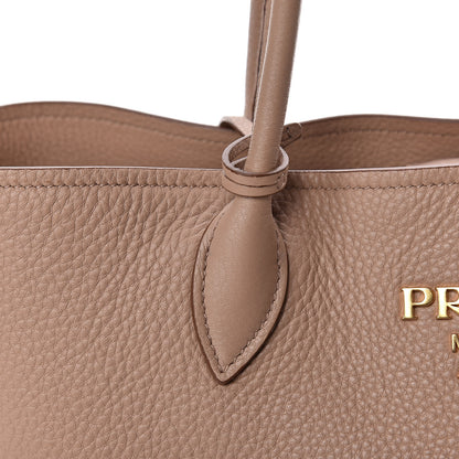 Prada Vitello Daino Side Zip Shopper Tote Cammeo 12 of 13