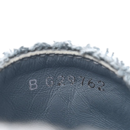 Chanel Fabric Grosgrain CC Espadrilles 38 Blue Light Gray Black 5 of 8