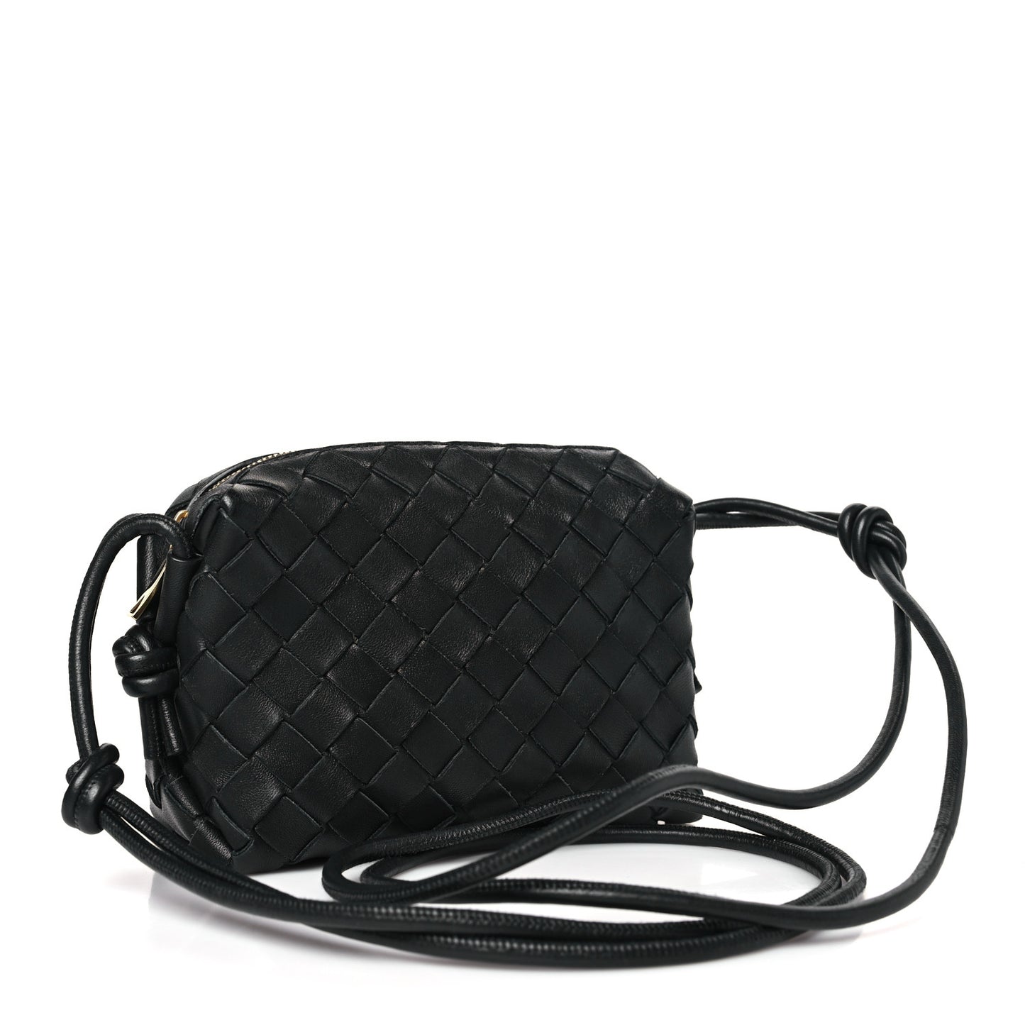 Nappa Intrecciato Mini Loop Camera Bag Black