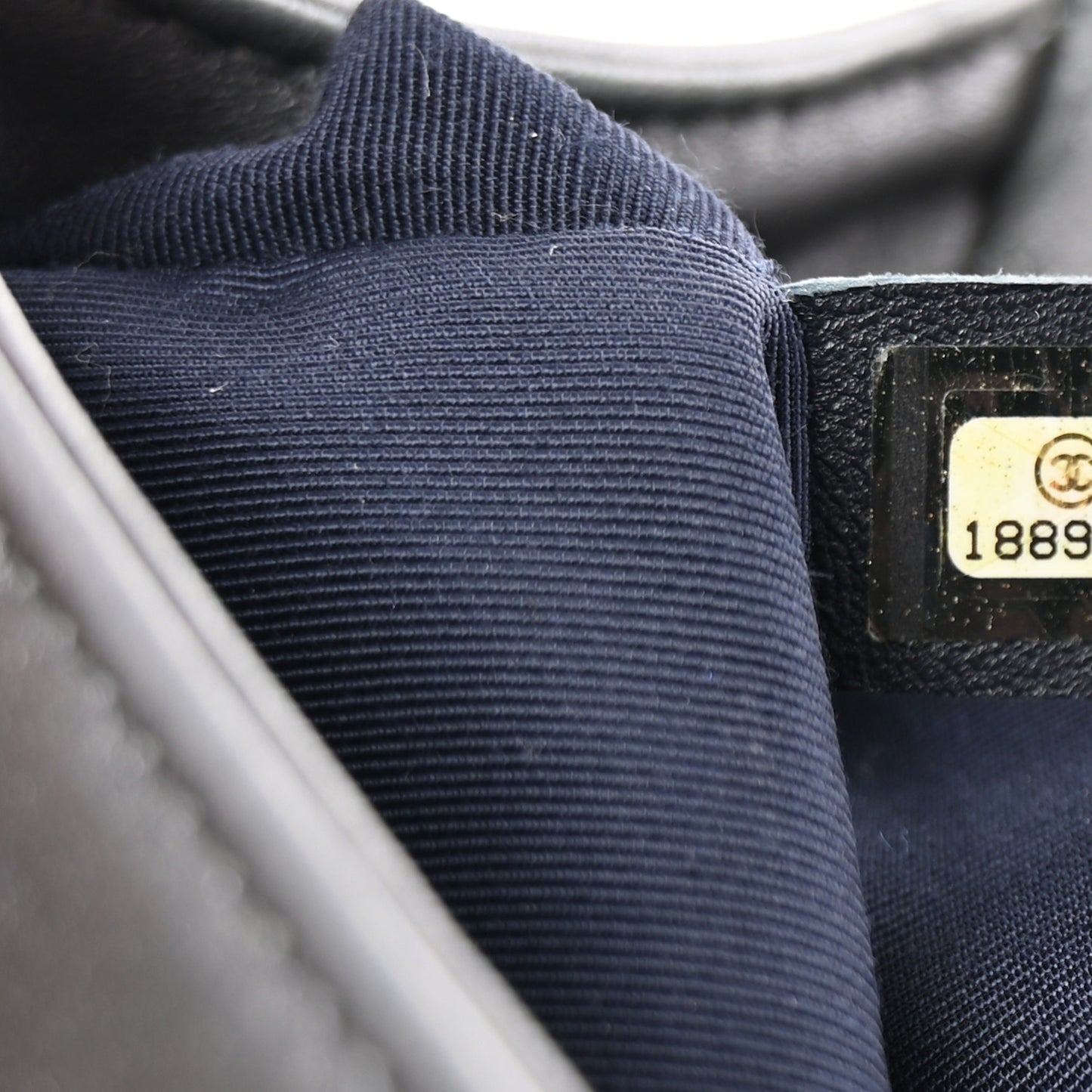 Lambskin Embossed Medium Boy Cube Flap Grey