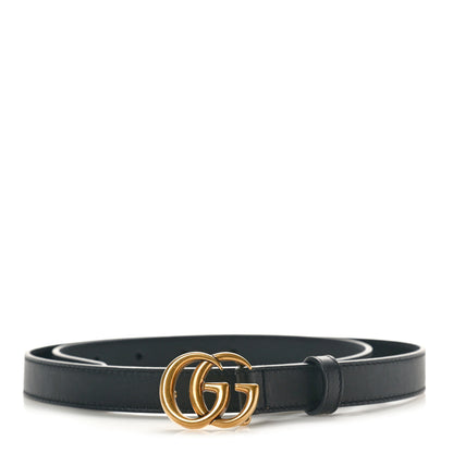 Gucci Calfskin Double G 20mm Belt 85 34 Black 1 of 5