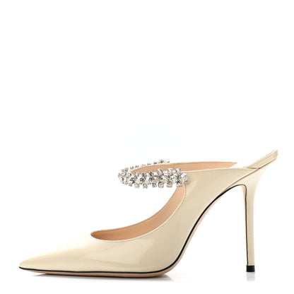 Jimmy Choo Patent Crystal Bing 100 Pumps 38 Linen 1 of 4