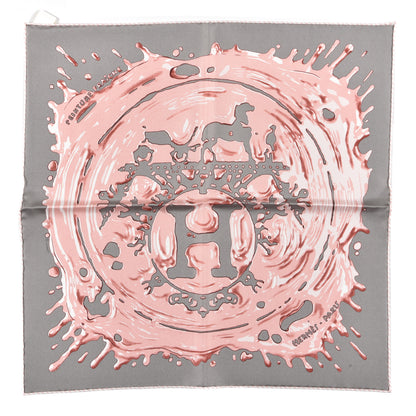 Hermes Silk Peinture Fraiche Scarf 45 Gris Acier Vieux Rose 1 of 4