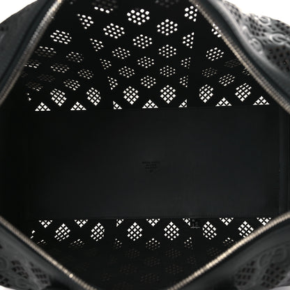 Gucci Calfskin Cut Out GG Embossed Medium Duffle Bag Black 4 of 8