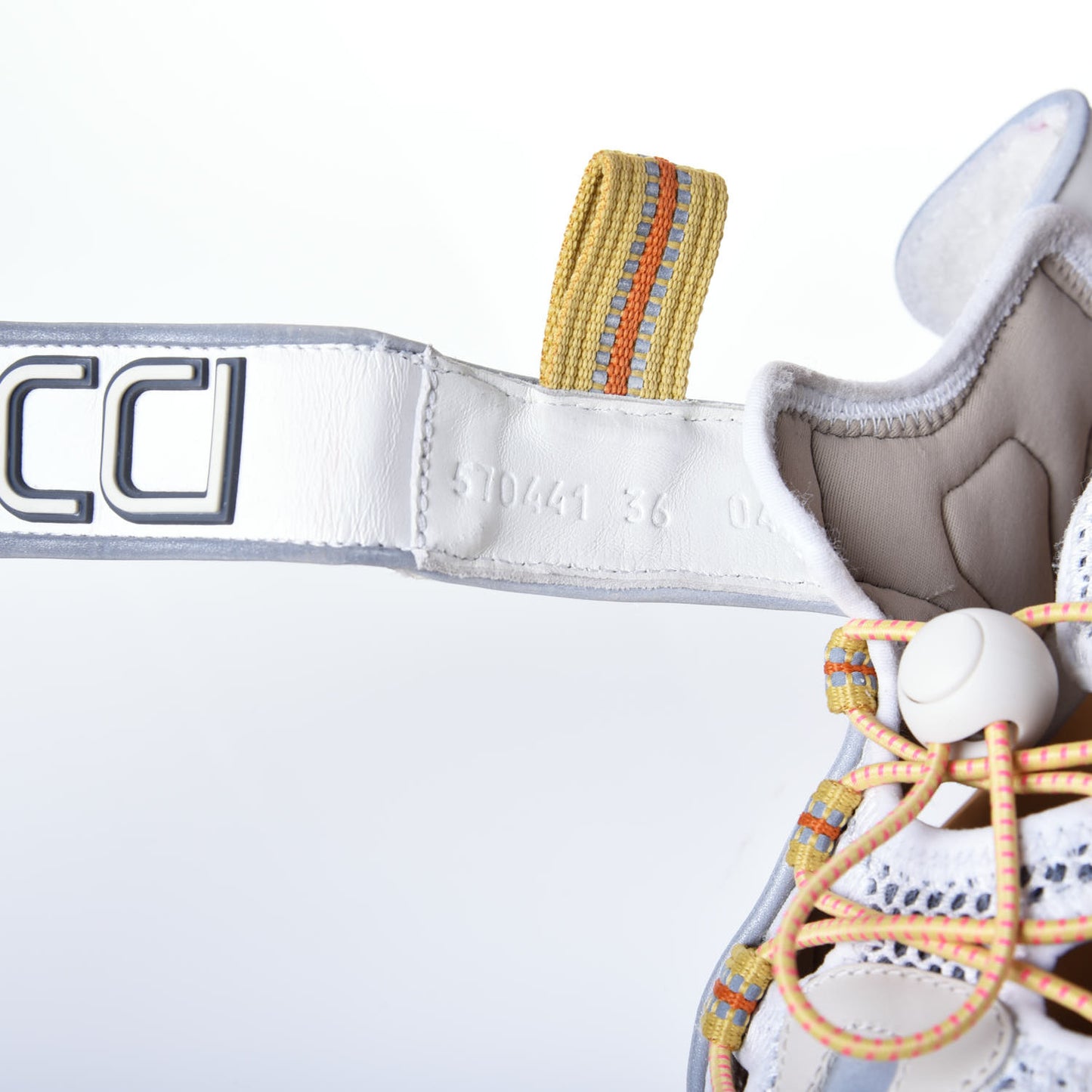Mesh Fabric Tinsel Sport Sandals 36 White Silver