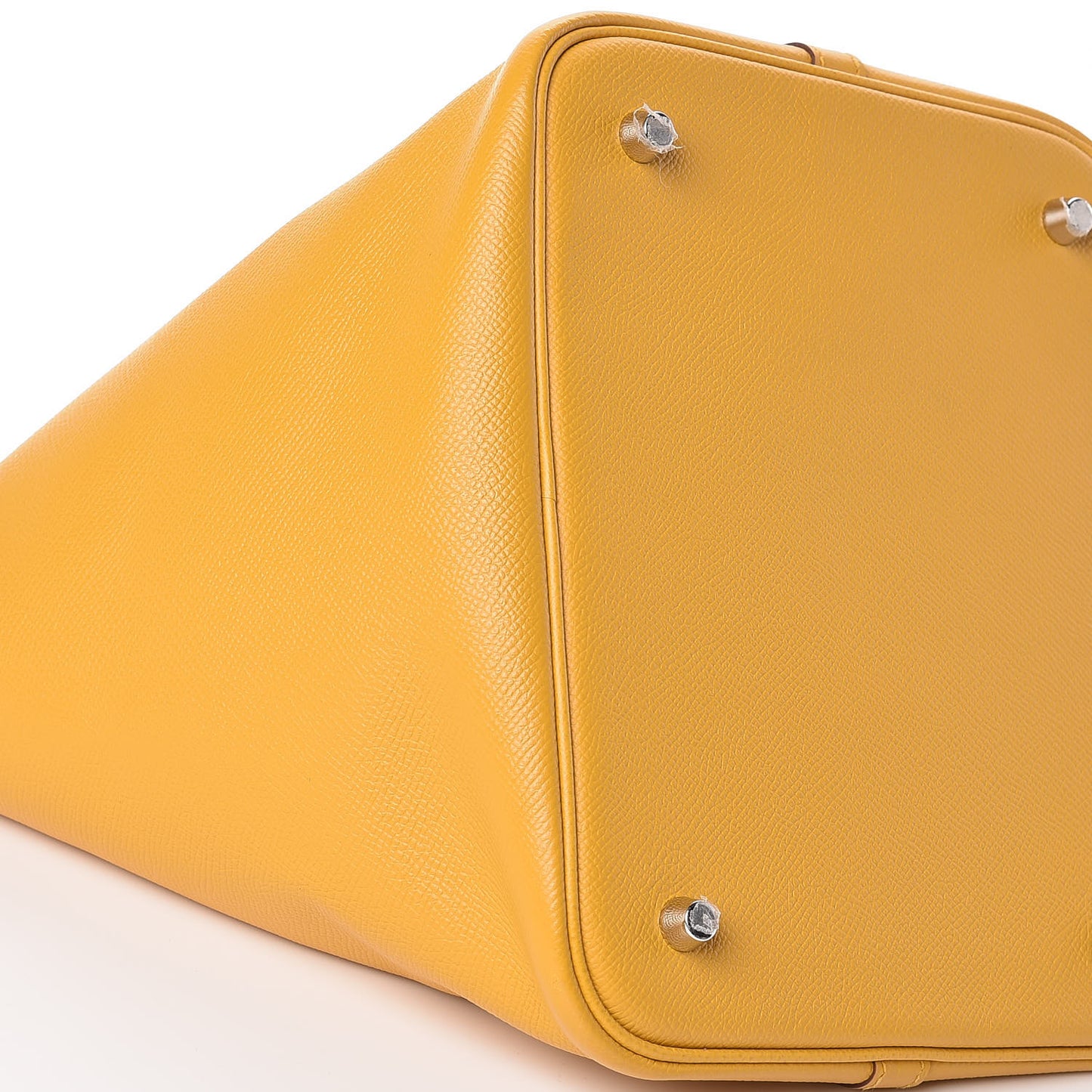 Epsom Tressage De Cuir Picotin Lock 22 MM Jaune Ambre Brique White