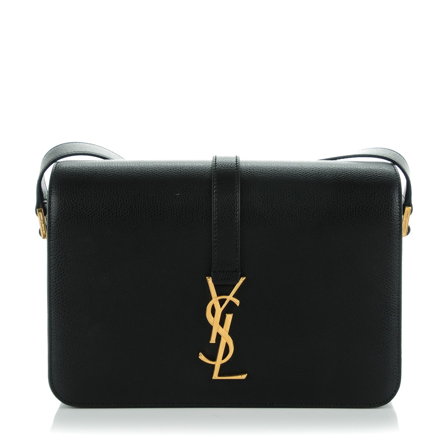 Textured Calfskin Medium Classic Monogram Universite Bag Black