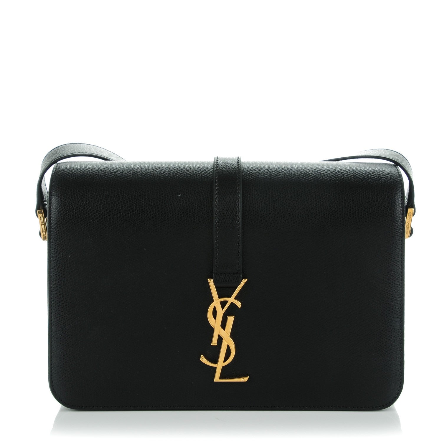 Saint Laurent Textured Calfskin Medium Classic Monogram Universite Bag Black 1 of 6