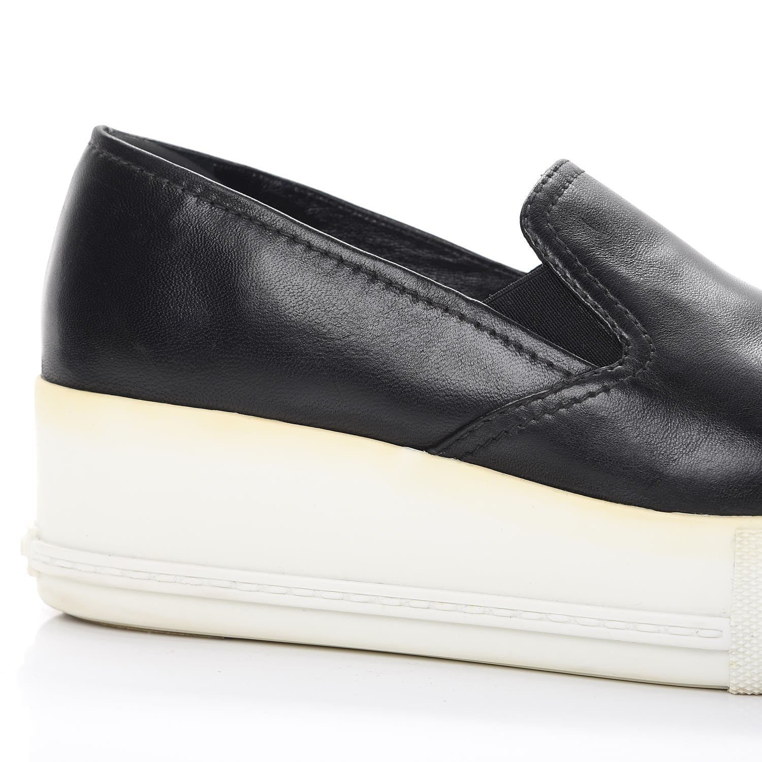 Miu Miu Nappa Metal Cap Toe Slip On Sneakers 36 Nero Black 14 of 15