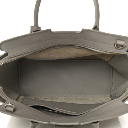 Saint Laurent Smooth Calfskin Crocodile Embossed Baby Monogram Downtown Cabas Gris Perle 5 of 12