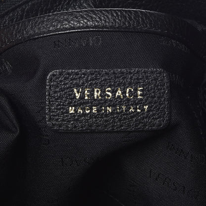 Versace Grained Calfskin Medusa Head Messenger Bag Black 6 of 9