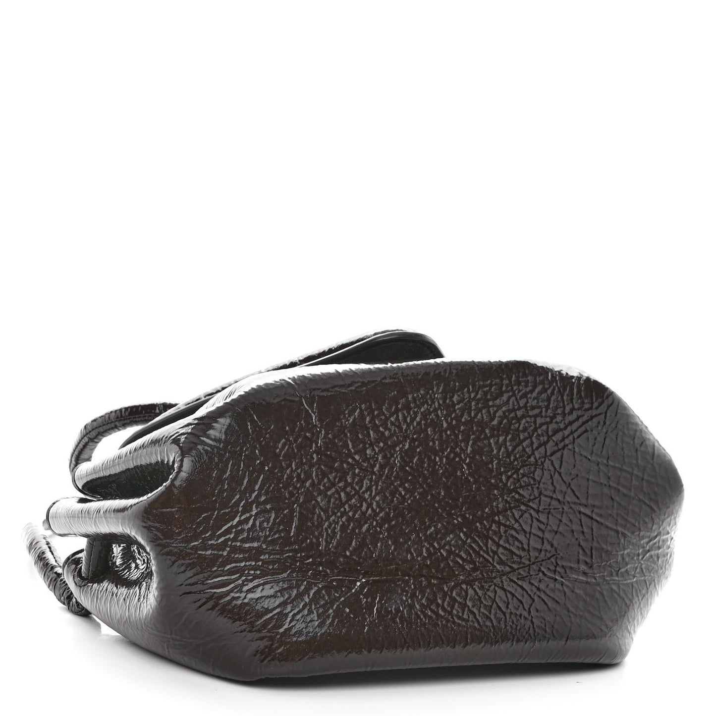 Patent Deerskin Small Beak Triangle Flap Shoulder Bag Fondant