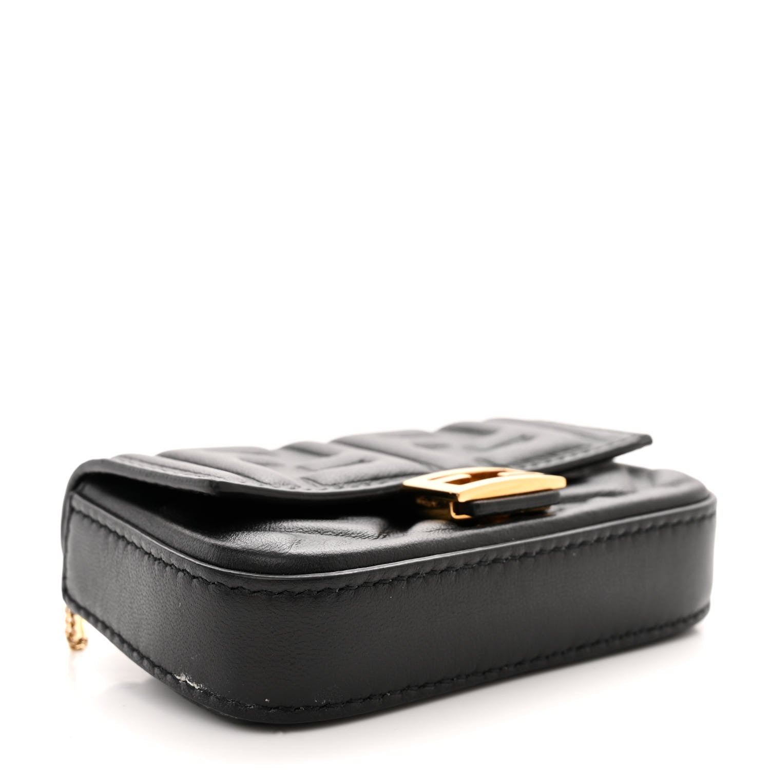 Fendi Nappa Matisse FF Embossed Nano Baguette Charm Black 4 of 10