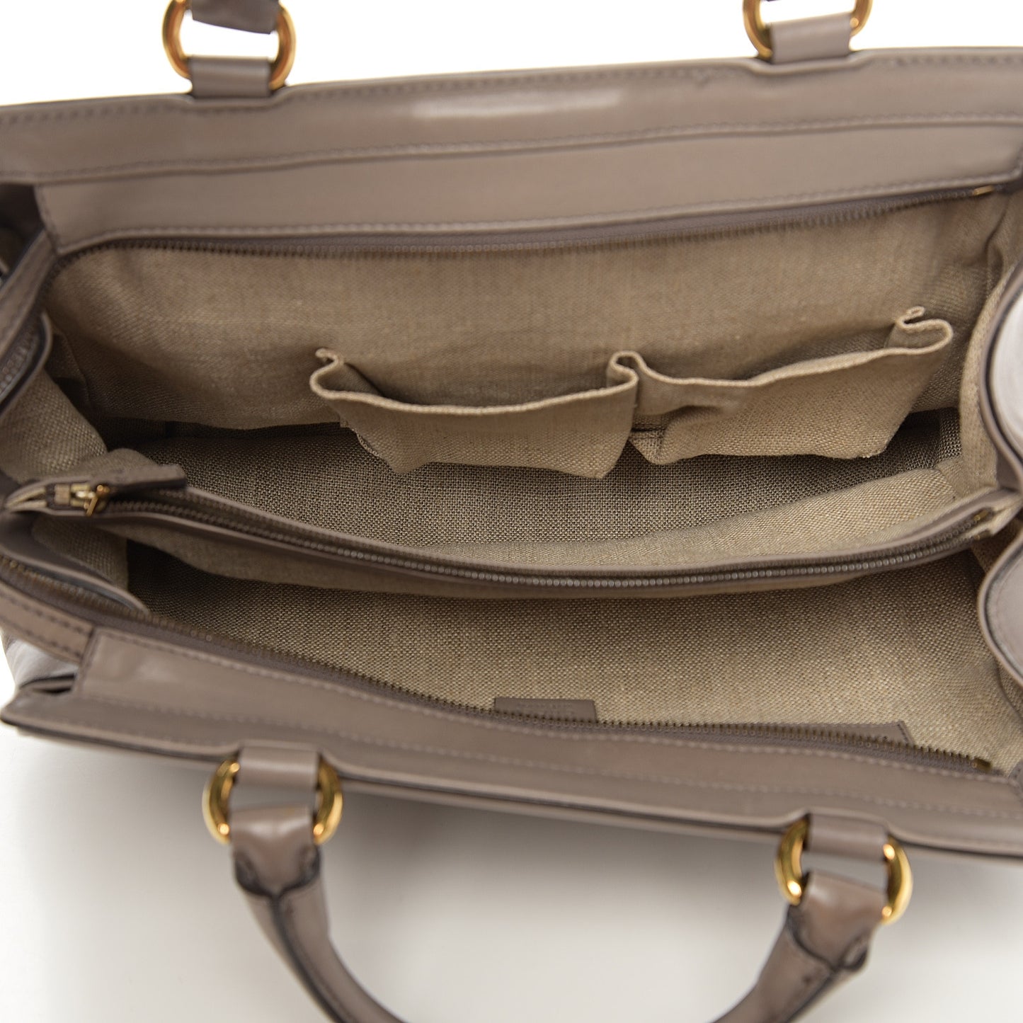 Calfskin Duilio Brogue Top Handle Bag Grey