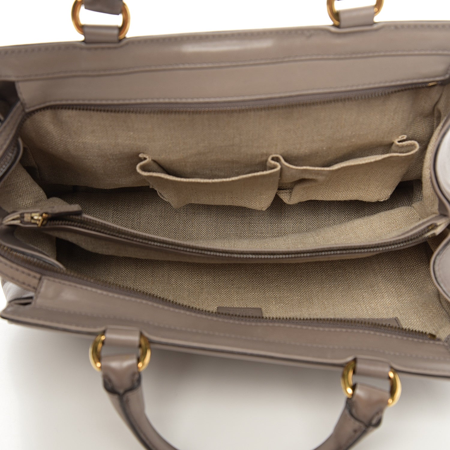 Gucci Calfskin Duilio Brogue Top Handle Bag Grey 4 of 17