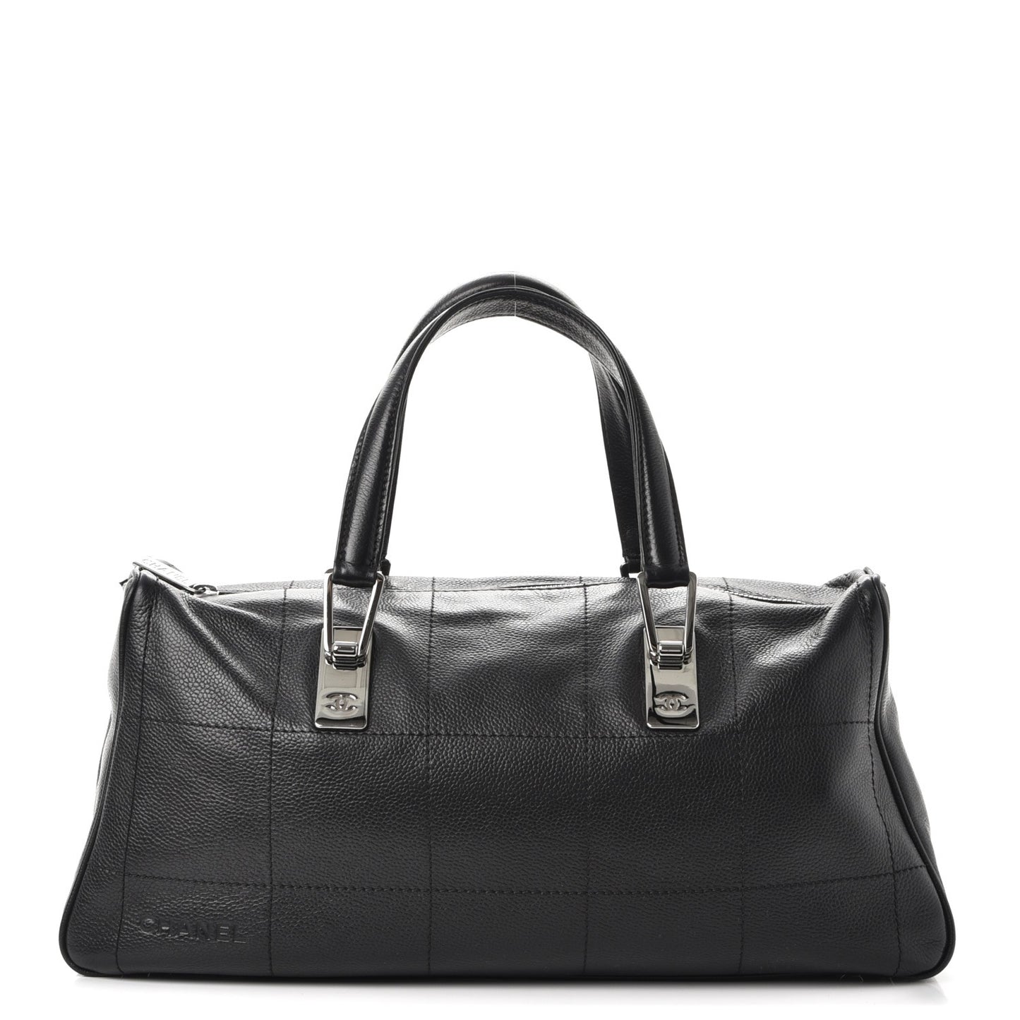 Caviar Square Stitched Satchel Black