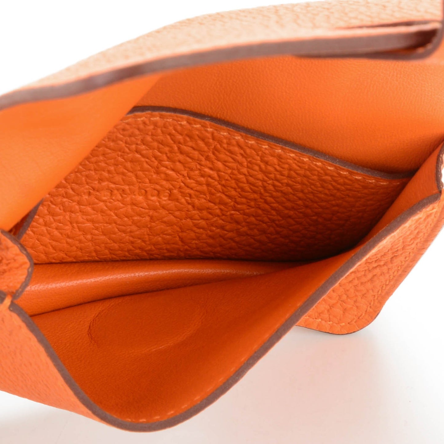 Togo Dogon Card Case Key Holder Orange