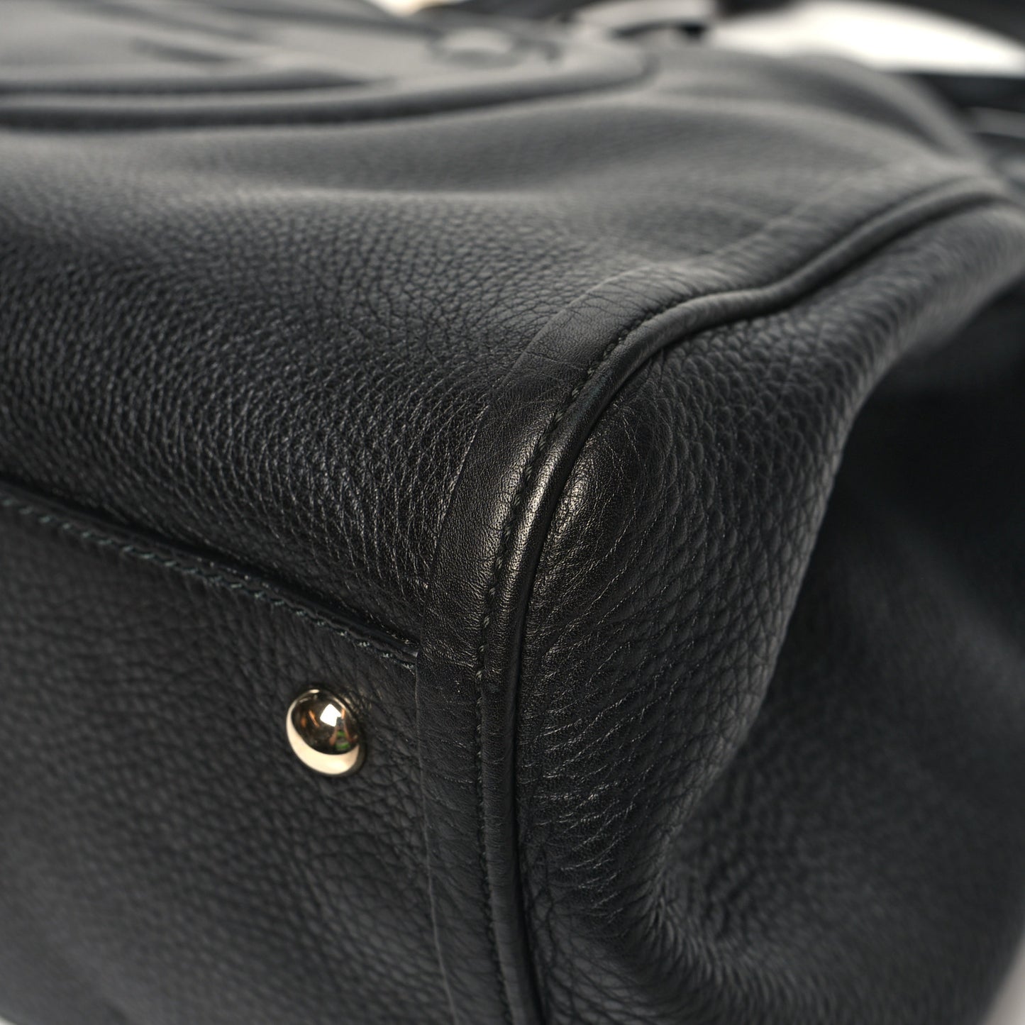 Pebbled Calfskin Medium Soho Shoulder Bag Black