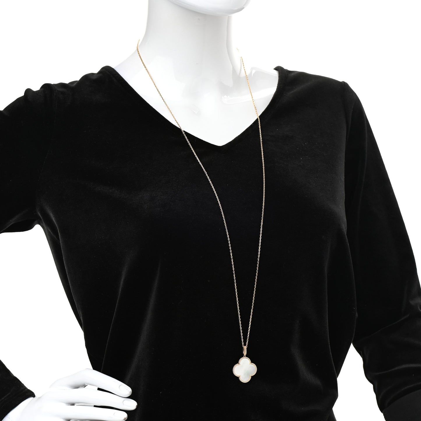 18K Yellow Gold Mother of Pearl Magic Alhambra Long Necklace