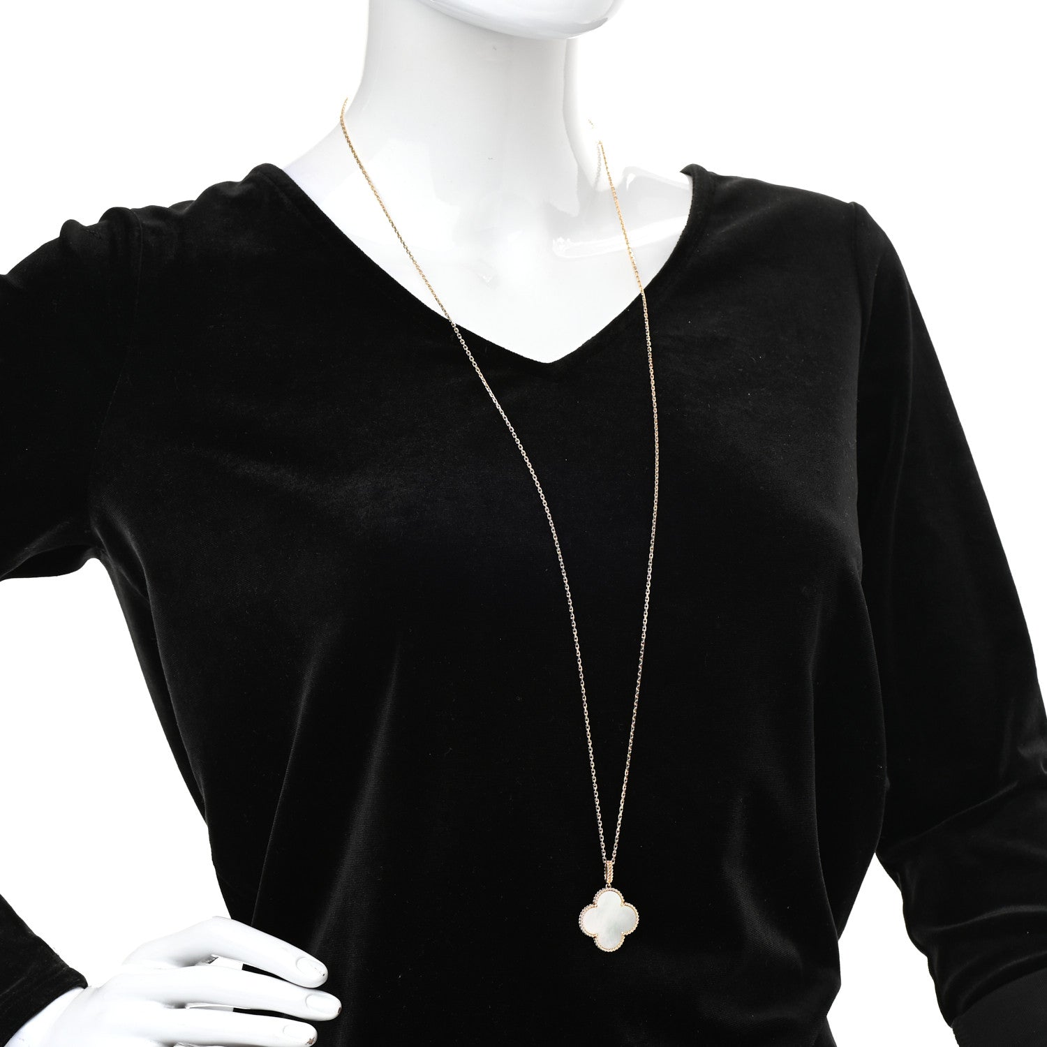 Van Cleef & Arpels 18K Yellow Gold Mother of Pearl Magic Alhambra Long Necklace 2 of 6