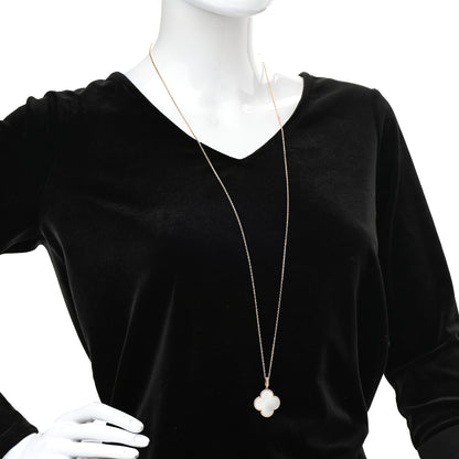 Van Cleef & Arpels 18K Yellow Gold Mother of Pearl Magic Alhambra Long Necklace 2 of 6